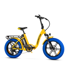 FOLDTAN M-140 Folding Electric Bike - Yellow Blue